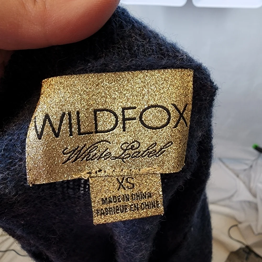 Wildfox‎ oversized wool-blend blue lion lightweight knit sweater XS